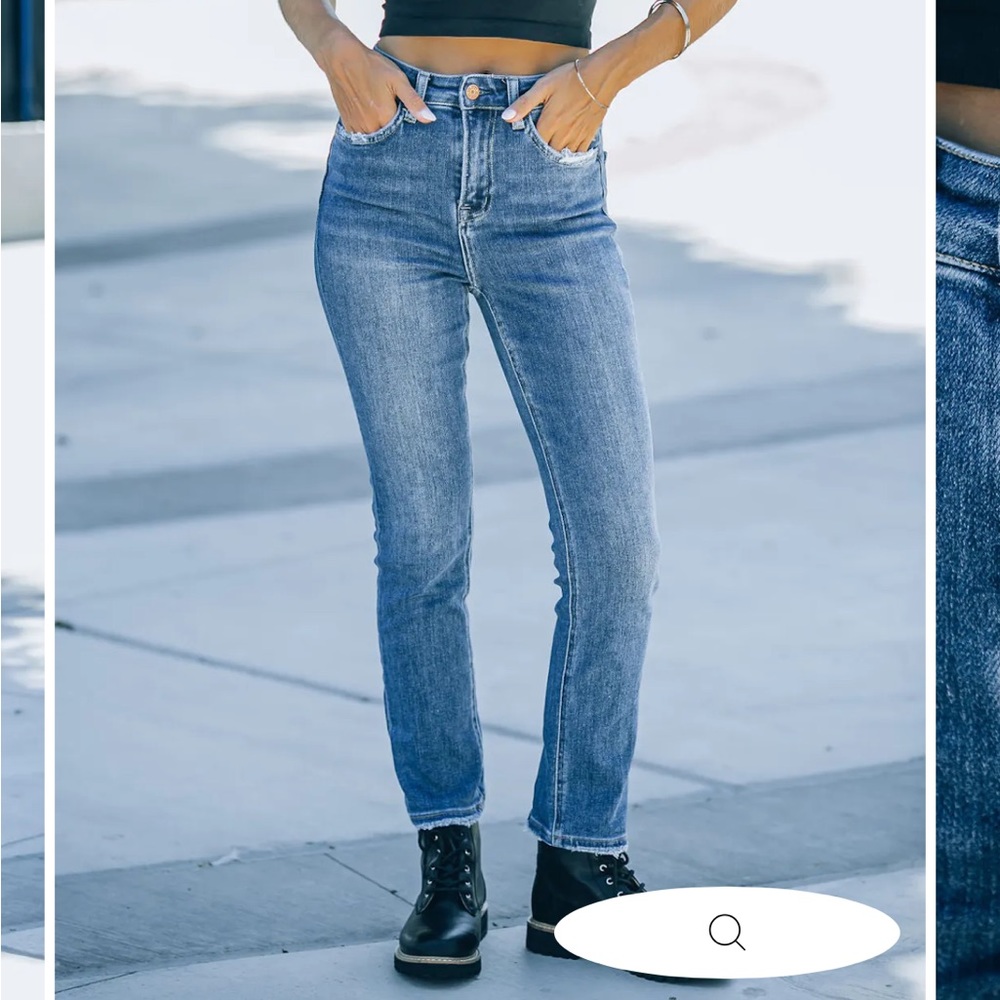 Benji high rise slim straight denim